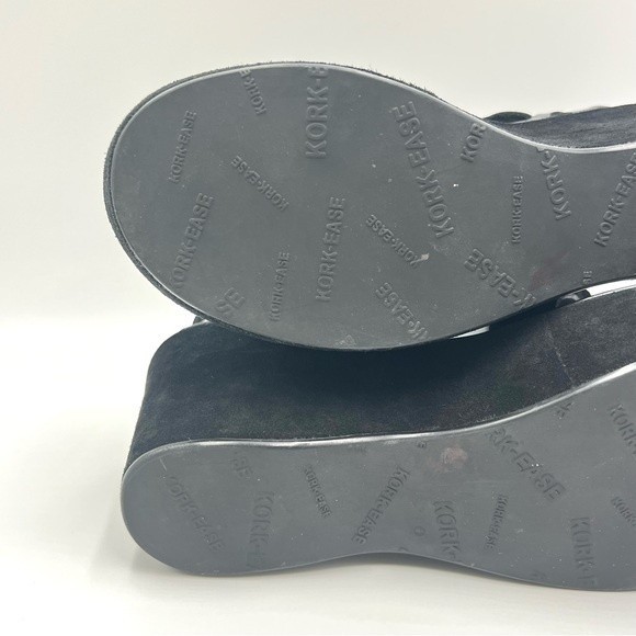 Kork Ease Black Leather Gladiator Platform Wedges Heels Sandals Shoes 7 KorkEase - Picture 10 of 15